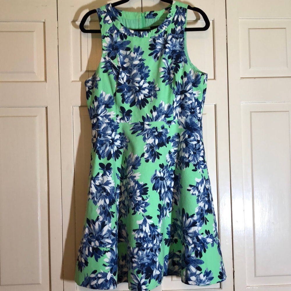 J. Crew Floral Sleeveless Scoop Neck Side Pockets Garden Party Wedding SZ 12 R2